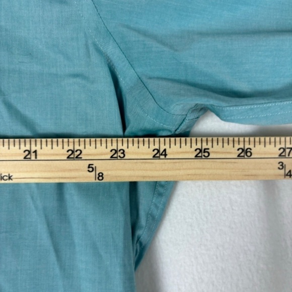 Men’s Marc Anthony Slim Fit Long Sleeve Dress Shirt in Teal Green 18-34/35 - Picture 11 of 13